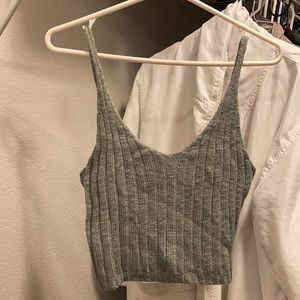 Super cute Gray Sweater half tank top.